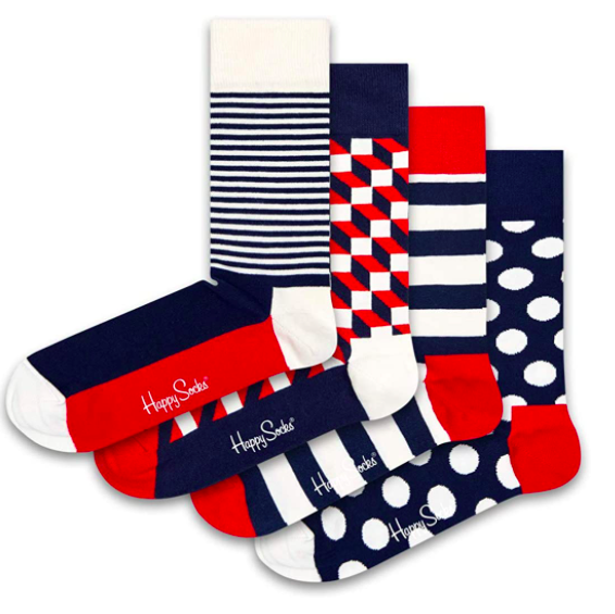 袜子界时尚担当，Happy Socks 潮牌彩色条纹袜49元包邮