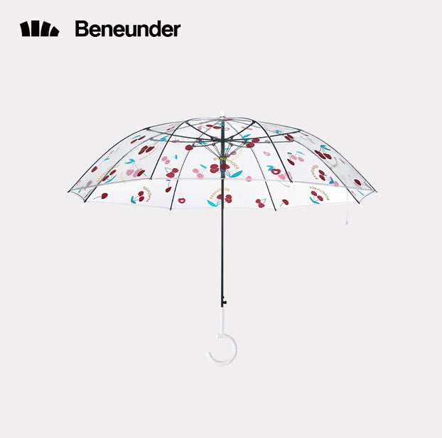 BENEUNDER 蕉下 BU9087 透彩系列 直柄透明雨伞 印花款29元包邮（需领券）