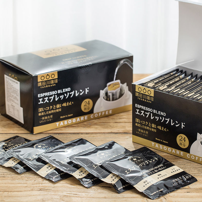 日本进口，TASOGARE 隅田川 意式醇香特浓现磨纯黑咖啡粉礼盒 24片45元包邮（双重优惠）