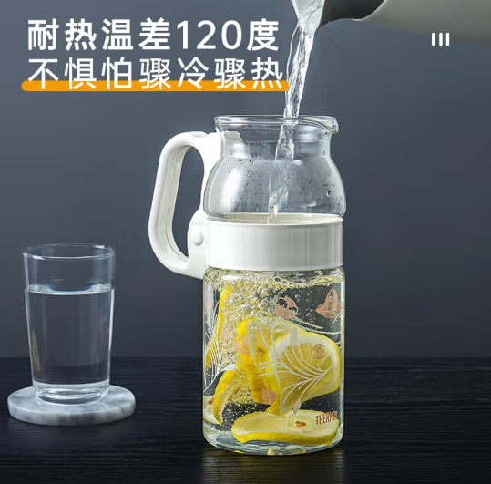 Thermos  膳魔师 花系列 耐热玻璃水壶  TCG2A-800-S  800ml58元包邮（需领券）