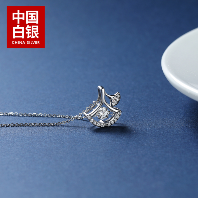 中国白银 小确幸灵动项链S925纯银项链新低59元包邮（星月珍珠款同价）