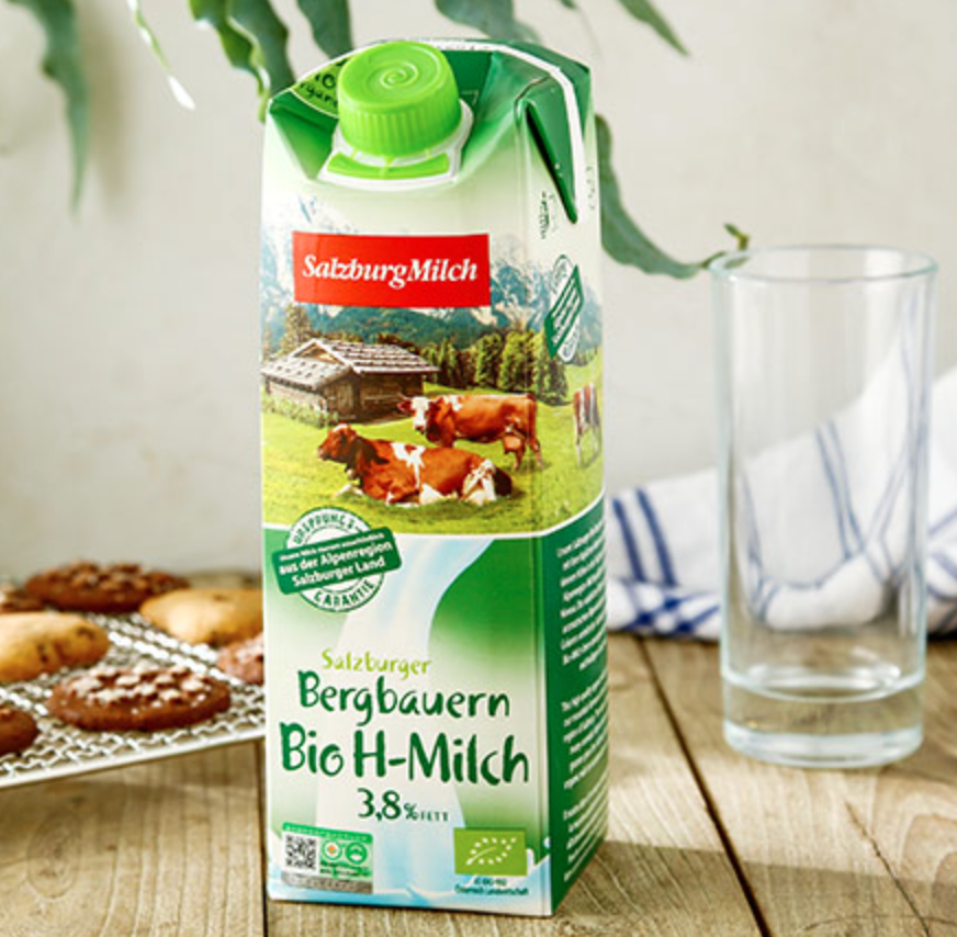 奥地利进口，SalzburgMilch 萨尔茨堡 有机全脂纯牛奶 1L*6盒69.9元包邮（双重优惠）