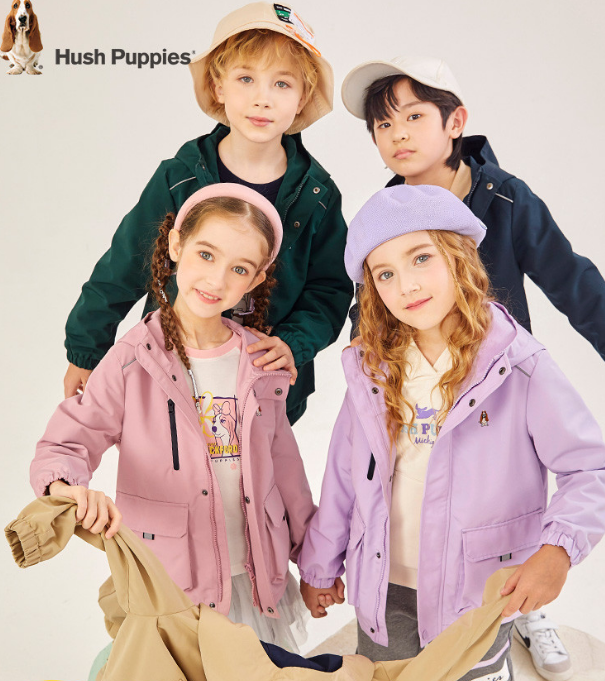 Hush Puppies 暇步士 22年秋季新 男女童三防风衣工装外套 多色（105~170cm）新低168元包邮（需领券）