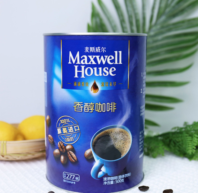 原装进口，麦斯威尔 香醇冻干速溶黑咖啡粉 500克（约277杯）69元包邮（双重优惠）