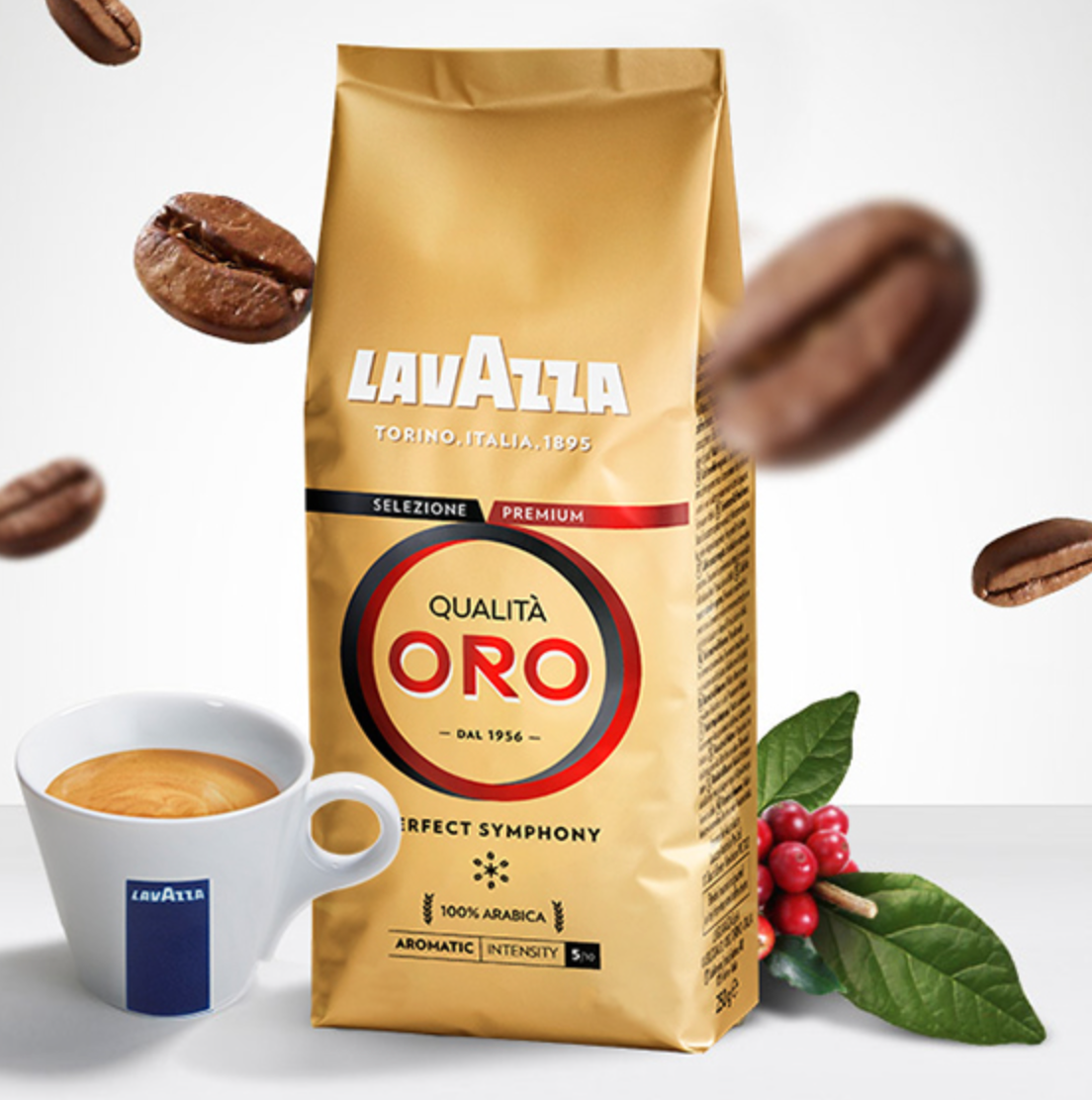 意大利进口，Lavazza 乐维萨 ORO欧罗金标咖啡豆 1KG装138元包邮（双重优惠）