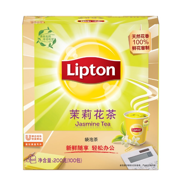 <span>白菜！</span>Lipton 立顿 茉莉花茶包200g 100包新低22.8元包邮（返10元猫超卡后）