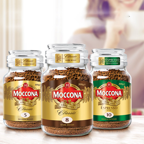 Moccona 摩可纳 中度/深度烘焙冻干黑咖啡 200g 附赠250mL保温杯89元包邮（需领券）