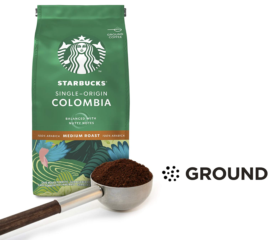 Starbucks 星巴克 单一产地哥伦比亚中度烘焙研磨咖啡粉200g*6袋213.76元