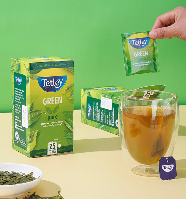始于1837年英国品牌，Tetley 泰特利 进口级浓香型绿茶茶包 25袋14.9元包邮（需领券）