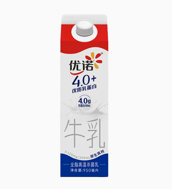 Yoplait 优诺 4.0+优质乳蛋白 鲜牛奶950mL*3盒59元包邮（需领券）