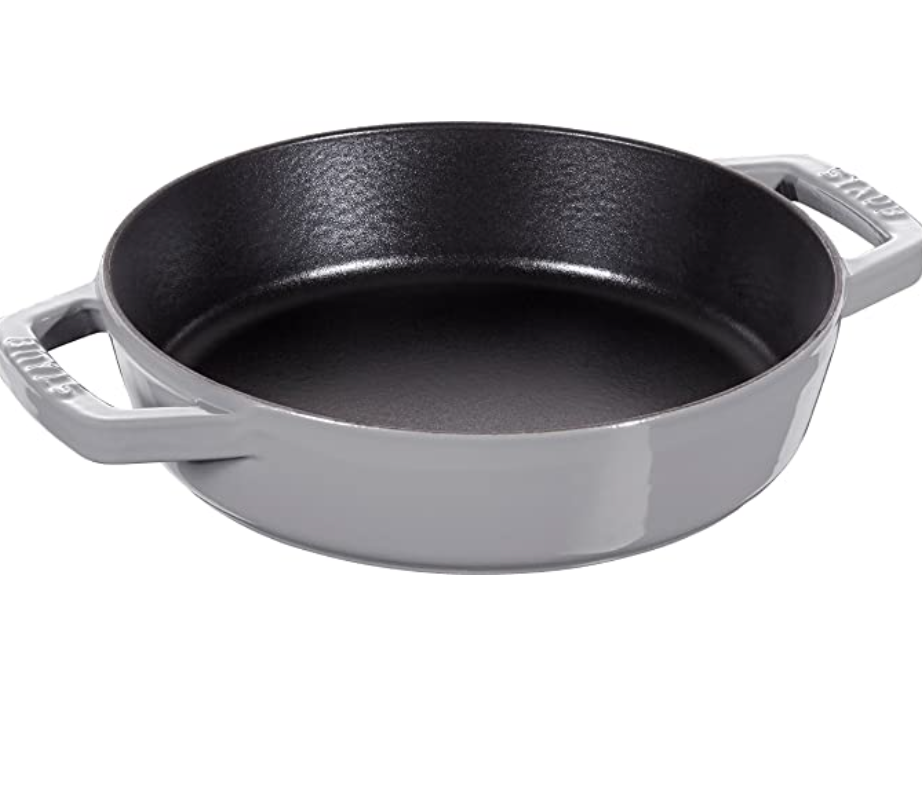 法国国宝级 Staub 珐宝 20cm 圆形铸铁平底锅452元（prime会员92折）