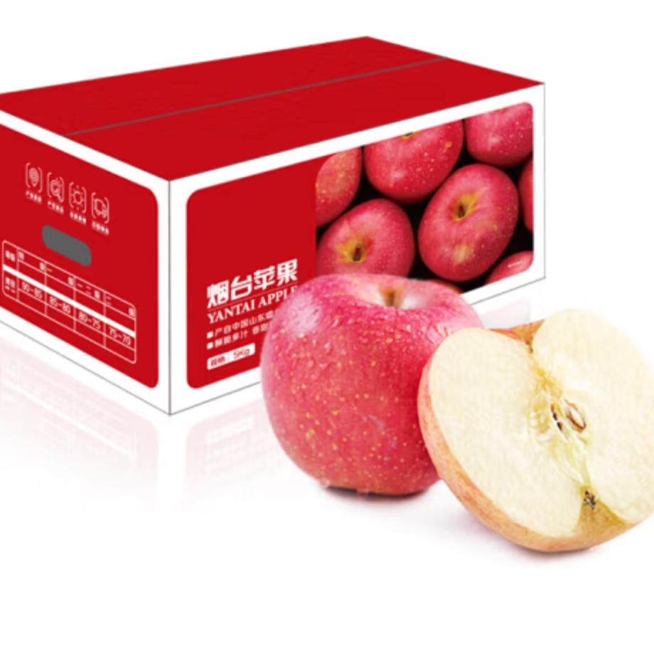 京鲜生 烟台红富士苹果 一级铂金大果（单果220g）净重5KG *2件100元（双重优惠）