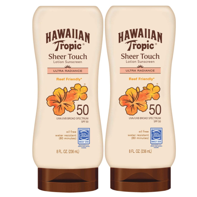 国际皮肤癌基金会推荐 Hawaiian Tropic 夏威夷 防水保湿防晒乳液 SPF50 236ml*2瓶新低125.77元