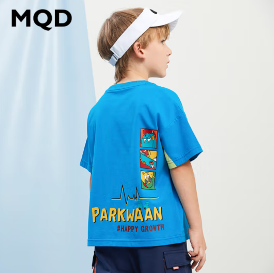 MQD 马骑顿 儿童韩版童趣短袖T恤 2色69元包邮（需领券）