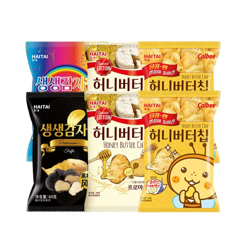 卡乐比 韩国进口 海太蜂蜜黄油薯片 多口味 60g*6包64元包邮（需领券）
