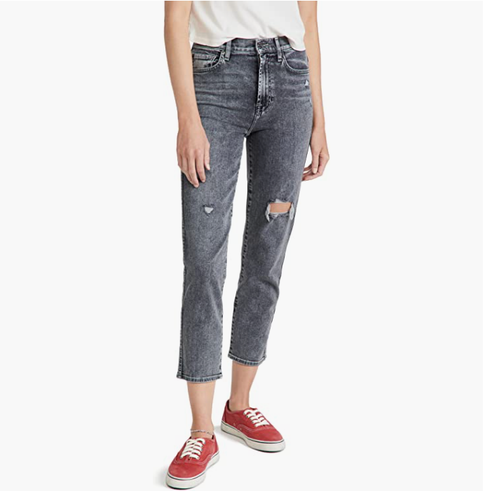 7 For All Mankind 女式高腰七分直筒破洞牛仔裤 7U344213434.29元