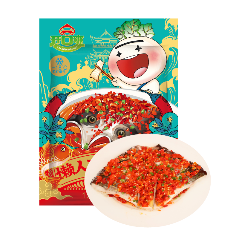 開口爽 湘菜半成品剁椒魚頭 640g*3袋109.9元包郵（36.63元/件）