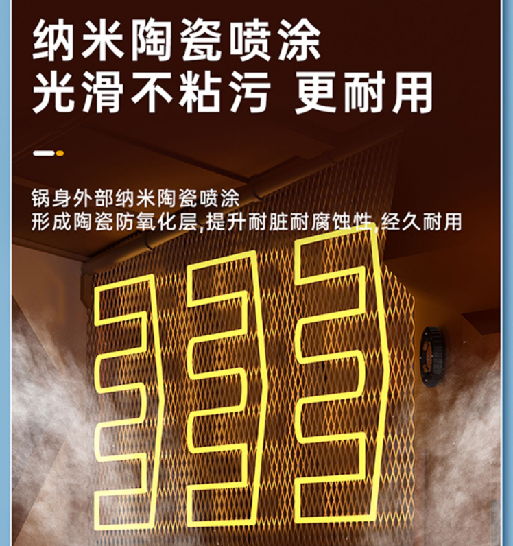 COOKER KING 炊大皇 冰川蓝不粘带盖麦饭石色煎锅平底锅 26CM新低59元包邮（需领券）