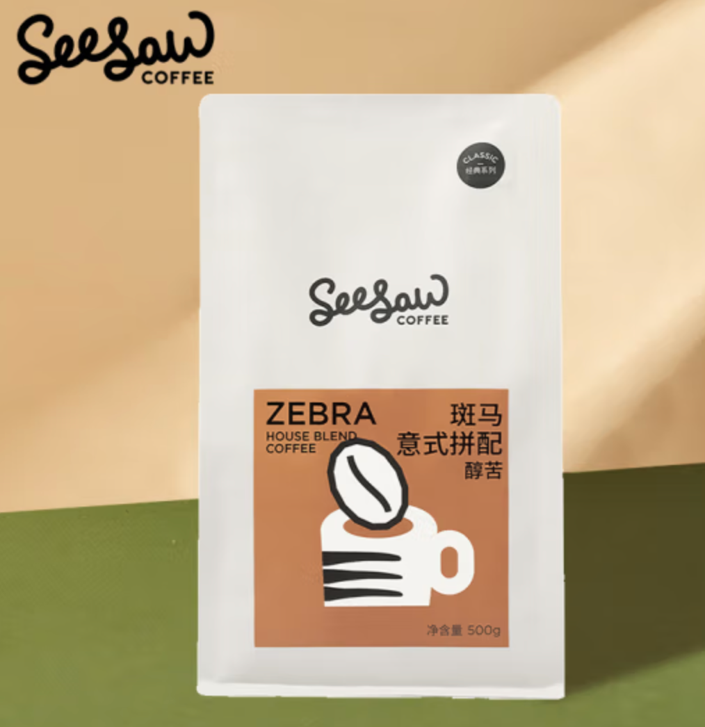 Seesaw 斑马意式拼配咖啡豆500g/包*2件115.7元包邮（拍2件）
