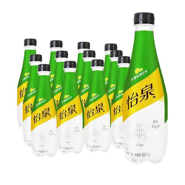 Schweppes  怡泉 柠檬味苏打水饮料 400ml*12瓶新低26.9元包邮