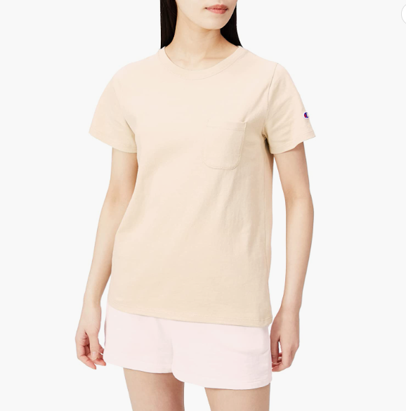 日版 Champion 冠軍牌 CW-M321 女士圓領(lǐng)口袋短袖T恤新低75.68元（Prime會(huì)員1件85折）