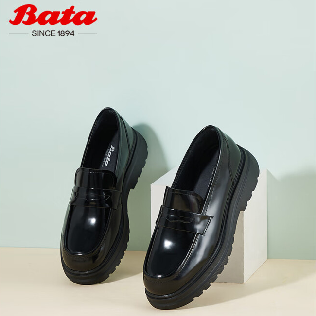 Bata 拔佳 专柜同款 女士英伦风牛皮粗跟乐福鞋 AKV21AA2199元包邮（多重优惠）