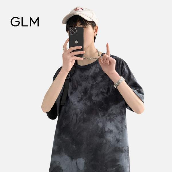森马旗下轻商务潮牌，GLM 男士扎染印花纯棉短袖T恤 3件 多花色69.7元包邮（23.23元/件）