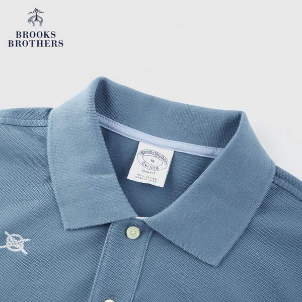 Brooks Brothers 布克兄弟 23夏新款 男士纯棉珠地网眼刺绣短袖POLO衫394.63元