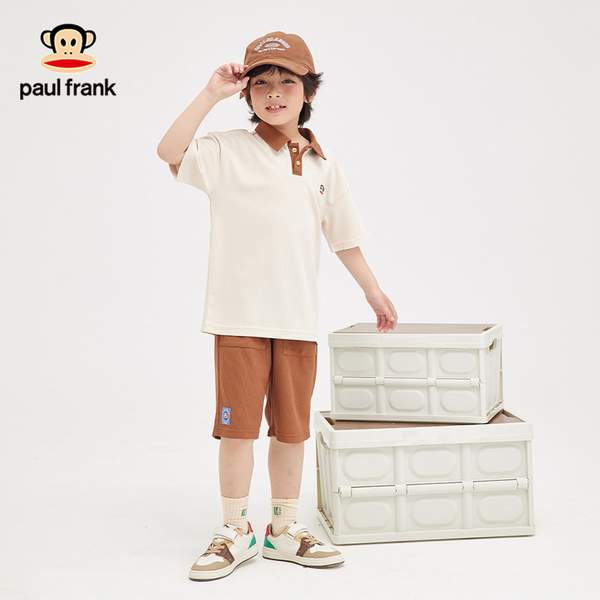 Paul Frank 大嘴猴 2023夏季新款男女童短袖POLO衫套装（110~160码）多款39.9元包邮（需领券）