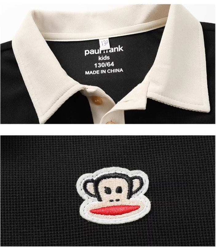 Paul Frank 大嘴猴 2023夏季新款男女童短袖POLO衫套装（110~160码）多款39.9元包邮（需领券）