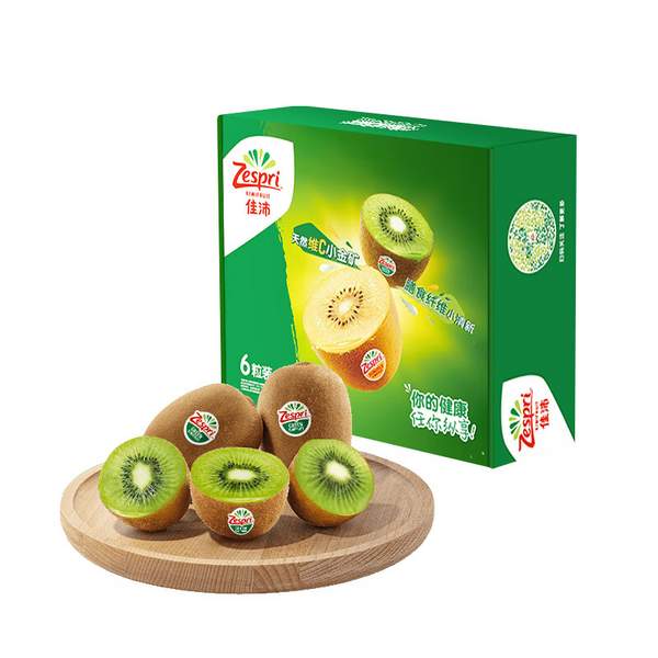 Zespri 佳沛 新西兰绿奇异果6粒（单果88-102g）*5盒99元包邮（19.8元/盒）