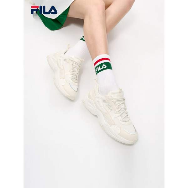 韩国进口，FILA 斐乐 Rayflide系列 女士羊皮拼接复古运动月牙鞋 3色370.27元包税包邮（下单立减）