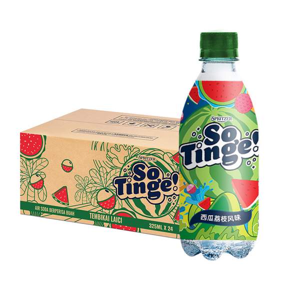 马来西亚国会用水，SPRITZER 事必胜 so tinge恬趣0蔗糖气泡水325mL*6瓶*4件39.7元包邮（拍4件）