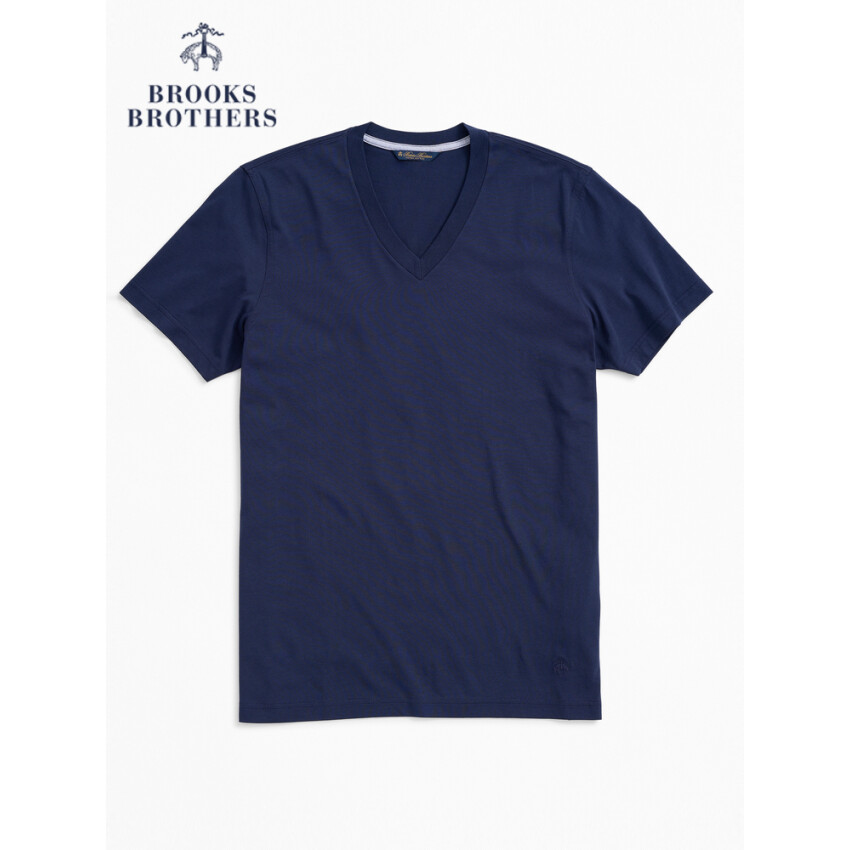 Brooks Brothers 布克兄弟 男士纯棉V领纯色薄款T恤228.85元包邮（多重优惠）