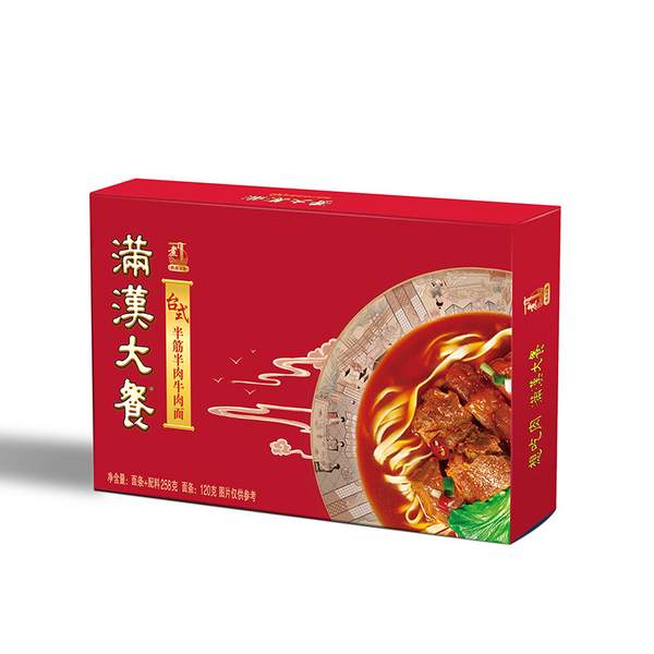 统一  满汉大餐 台式半筋半肉红烧牛肉面 258g*10盒83.4元（8.34元/盒）