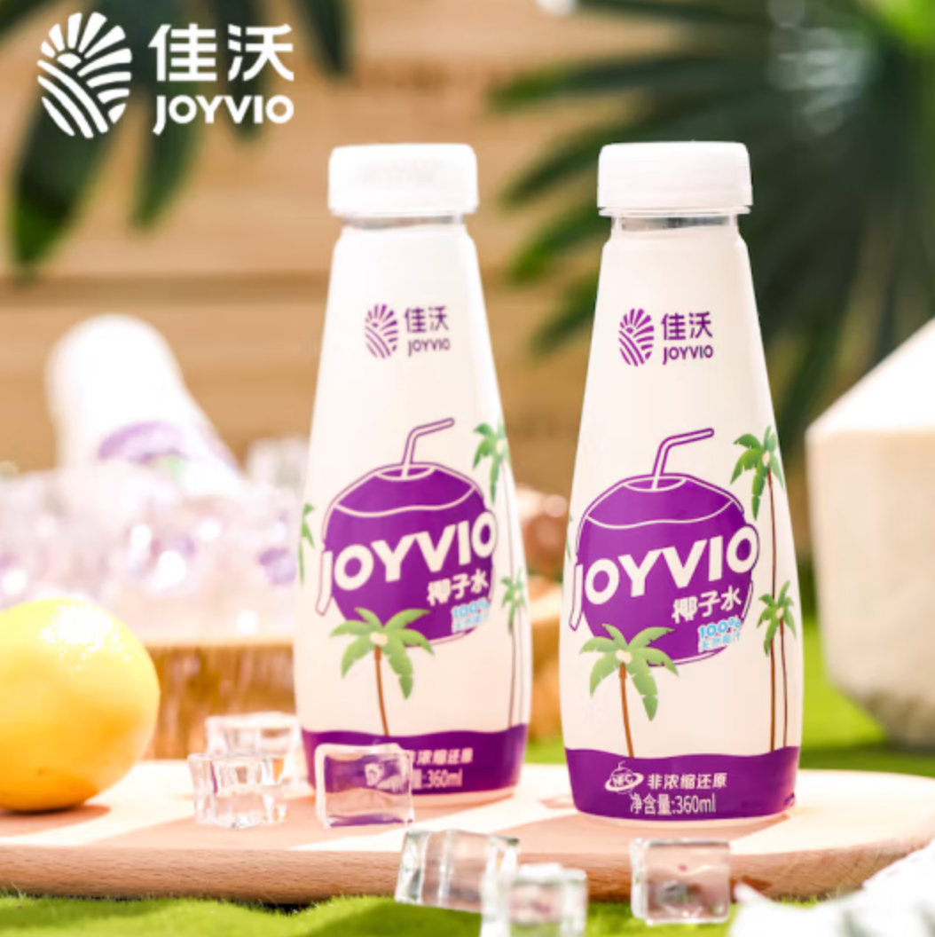 joyvio 佳沃 泰国进口香水椰 100%NFC 椰子水 360ml*6瓶*3件88.03元（多重优惠）