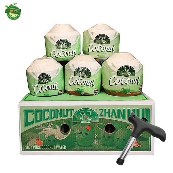 展卉 泰國進(jìn)口椰青 單個(gè)950g+/9個(gè)裝 送開椰器67.9元包郵（7.54元/個(gè)）