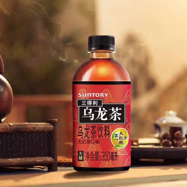 Suntory 三得利 大红袍 无糖乌龙茶饮料 350ml*15瓶54.5元包邮（多重优惠）