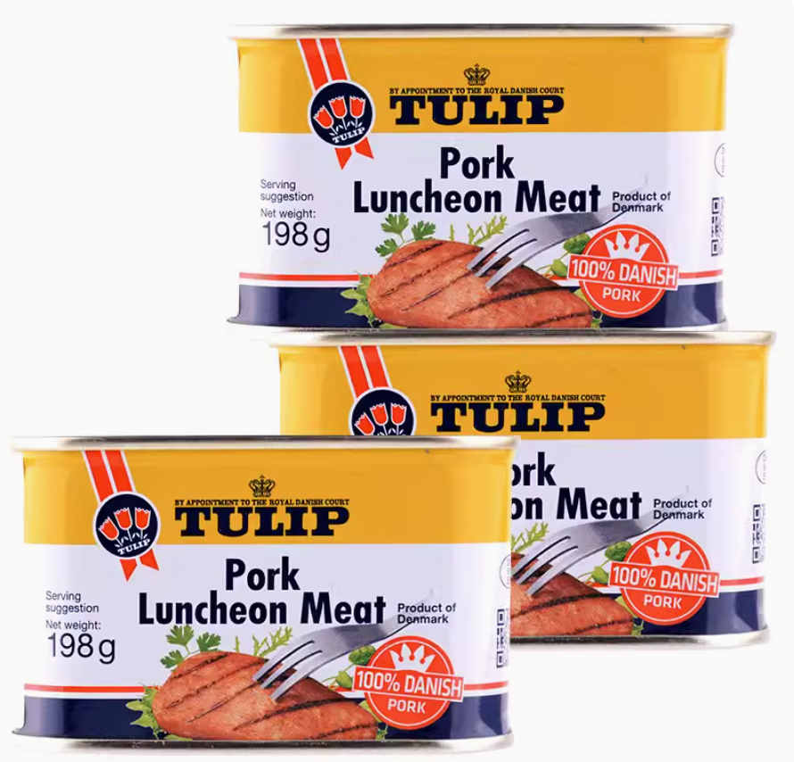 丹麦进口，Tulip 郁金香 经典午餐肉罐头 198g*3罐29.9元包邮（双重优惠）