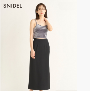 SNIDEL 2023新品 丝绒吊带背心高腰开叉半身裙套装 SWCO232065