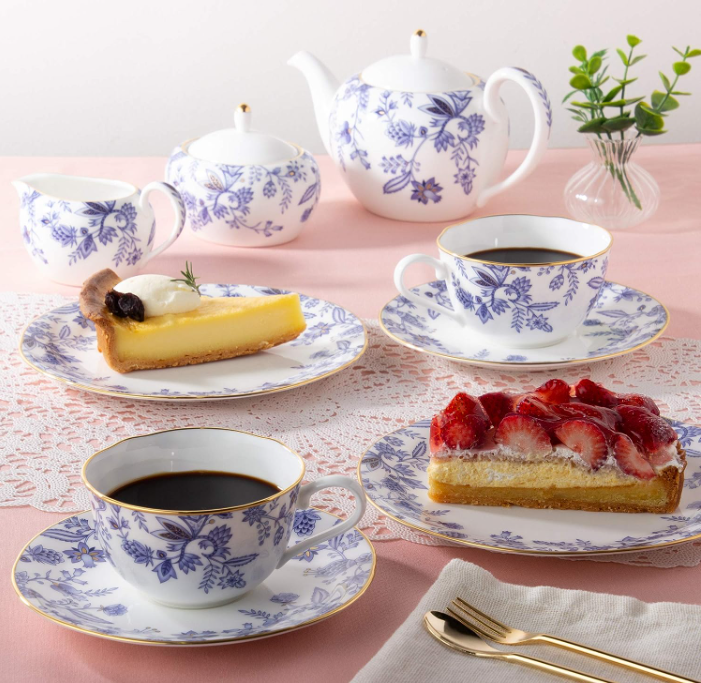 Noritake 则武 BLUE SORRENTINO骨瓷杯碟4件套 220ml*2组装283.21元（天猫旗舰店折后770元）