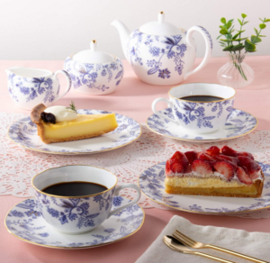 Noritake 则武 BLUE SORRENTINO骨瓷杯碟4件套 220ml*2组装