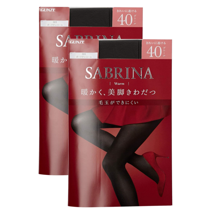 GUNZE 郡是 Sabrina 40D微透保湿发热丝袜连裤袜2双装 SBW21新低51.04元（27.84/双，天猫69/双）