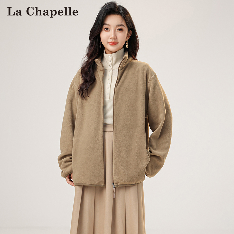 La Chapelle 拉夏贝尔 2023秋冬 女款户外保暖摇粒绒拉链开衫外套89元包邮（需领券）
