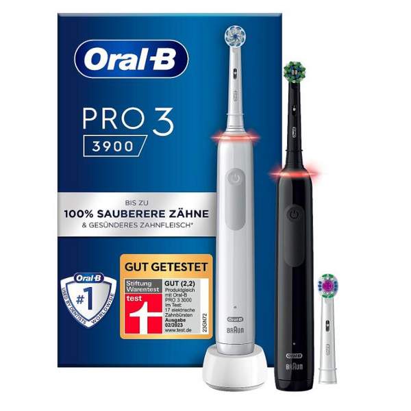 Oral-B 欧乐B Pro 3 3900 电动牙刷2支装 带3刷头新低448.63元