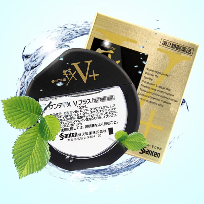 日本 参天 FXV+ 解疲劳超清凉眼药水 金色 12mL*3瓶*3件153元包邮（合17元/件）