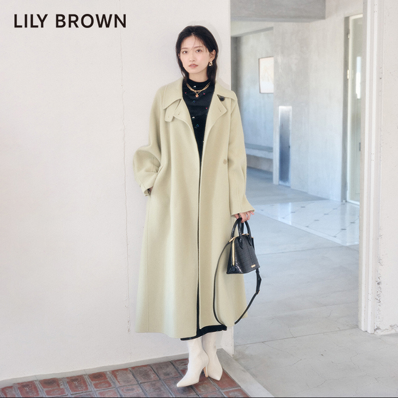 Lily Brown 莉莉布朗 2023新品气质翻领系带长款羊毛呢大衣 LWFC2350041038.68元（国内3120元）