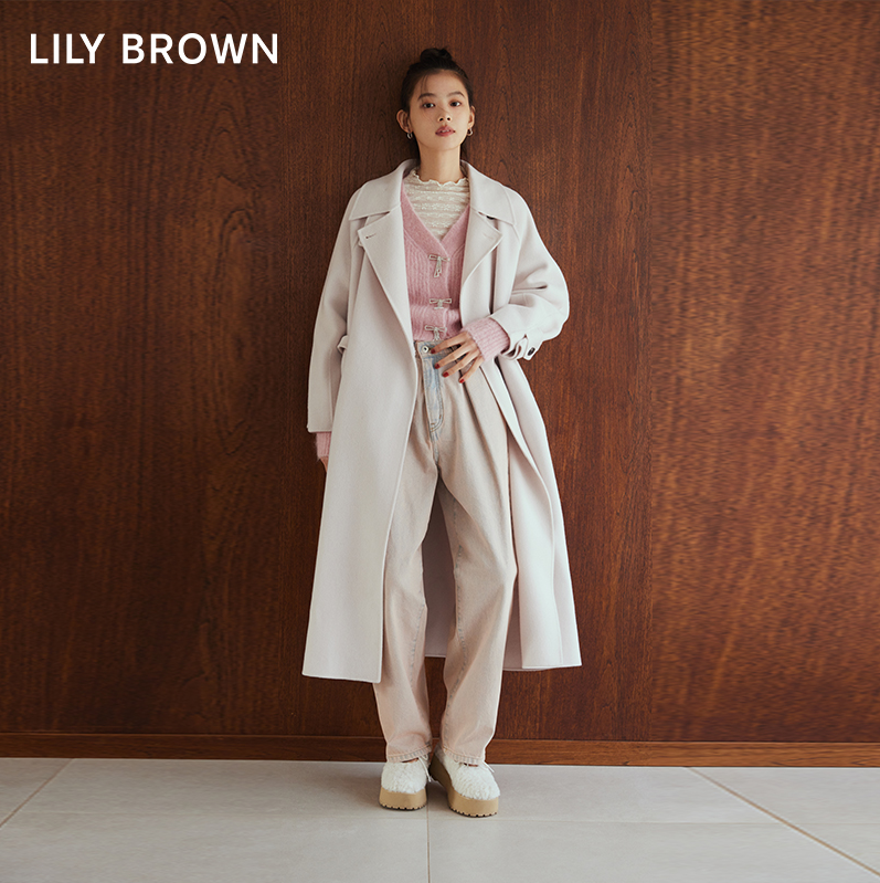 Lily Brown 莉莉布朗 2023新品气质翻领系带长款羊毛呢大衣 LWFC2350041038.68元（国内3120元）