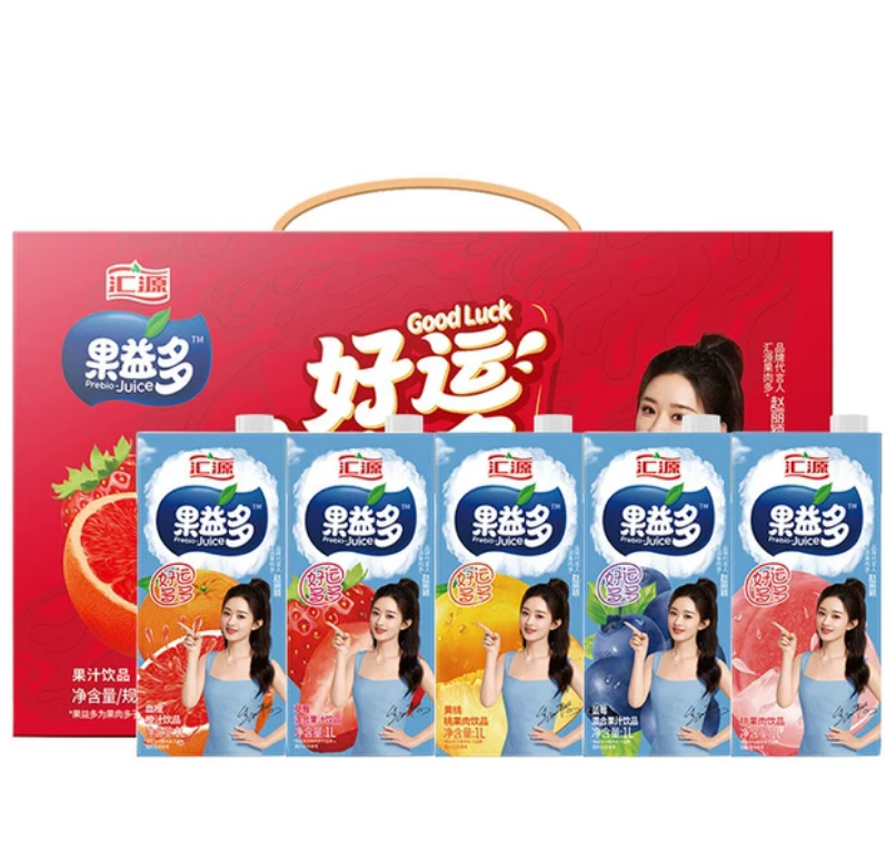 汇源 果益多缤纷礼盒 1L*5盒39.9元包邮（需领券）