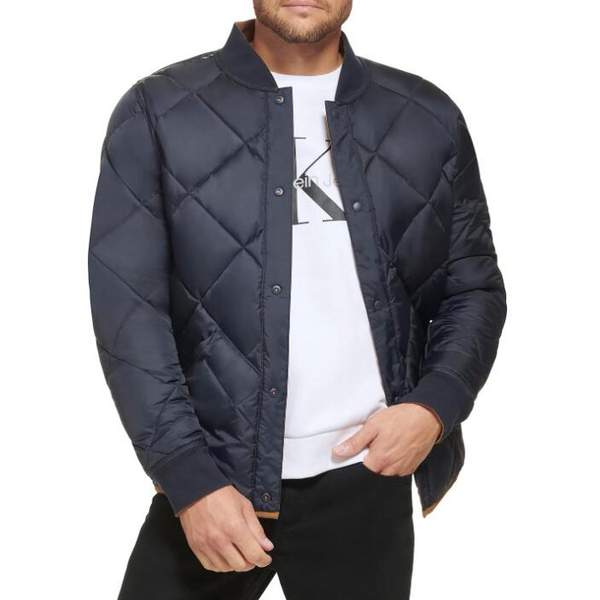 Calvin Klein 卡尔文·克莱恩 男士双面可穿菱形绗缝保暖夹克CM251940518元